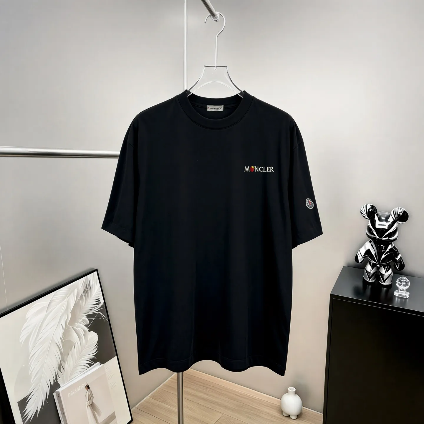 moncle～ logo 《 》7a tee ， Same Style ， : Black White Coffee Brown Size：S（90-130 ） M（125-150 ） L（135-165 ） XL（160-190 ） XXL（185-220 ）